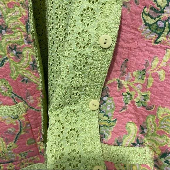 Provence D'Amour Reversible Jacket Women Size XL Cotton Quilted Eyelet Pink - Picture 6 of 9
